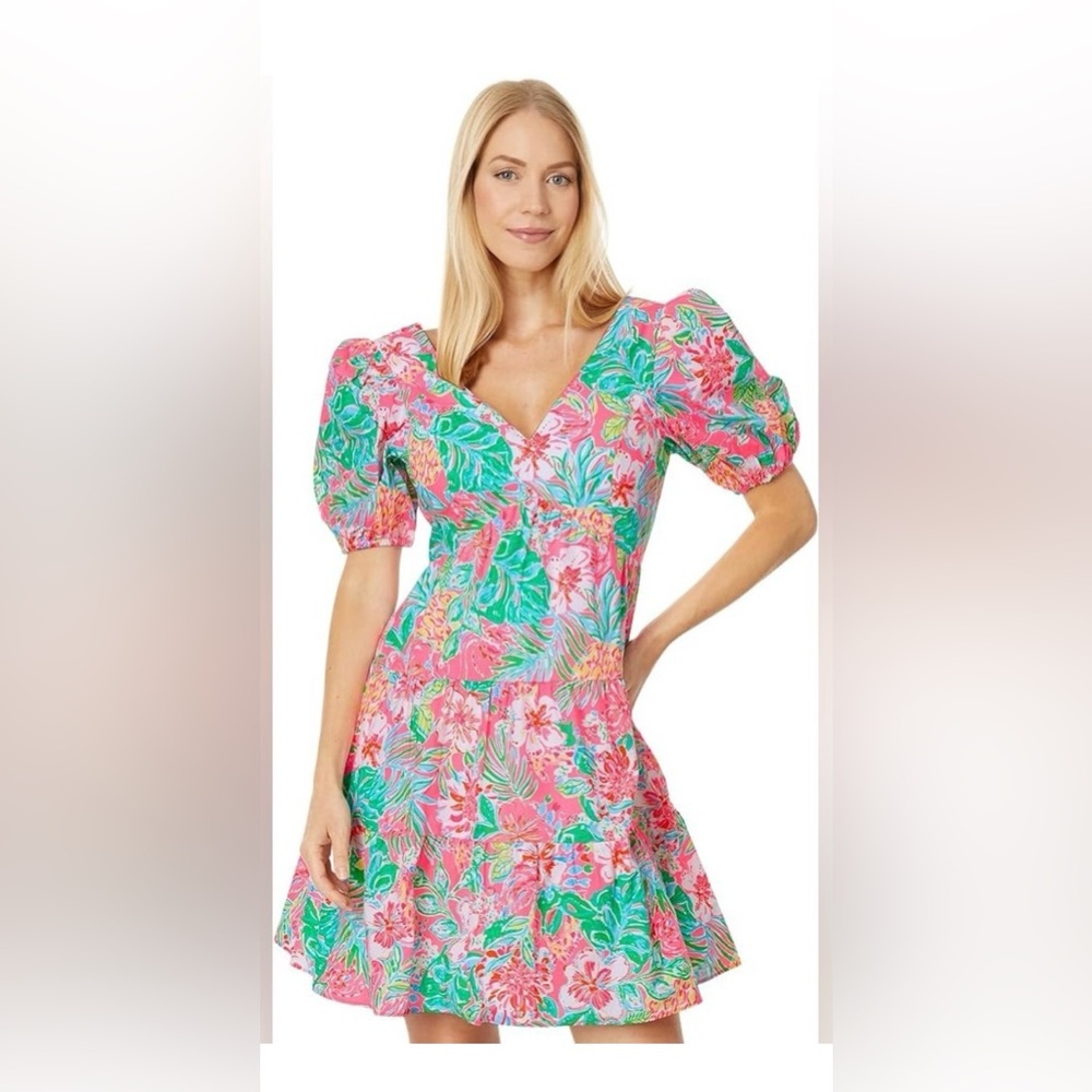 Lilly Pulitzer Nalani Lined Cotton Dress in Journey to the Jungle NWT - Size 4